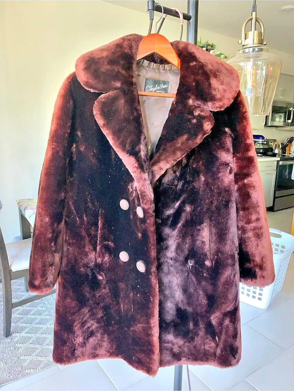 E. Taylor Furs Faux Fur Coat Brown L